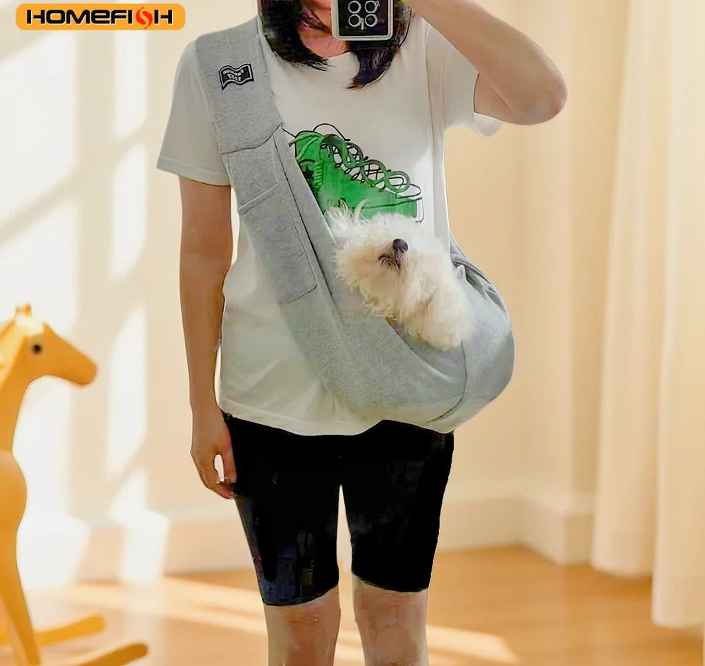 Adjustable Dog Sling Carrier – Breathable Crossbody Pet Bag Dog Sling Carrier Babs