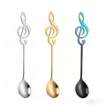 3pc Musical Note Stainless Steel Spoons | Gold Coffee Stirrers Decorative Spoon Set Babs 3PCS