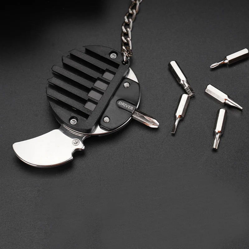 Folding Multitool Keychain Screwdriver Set with Bits – Pocket EDC Folding Multitool Babs