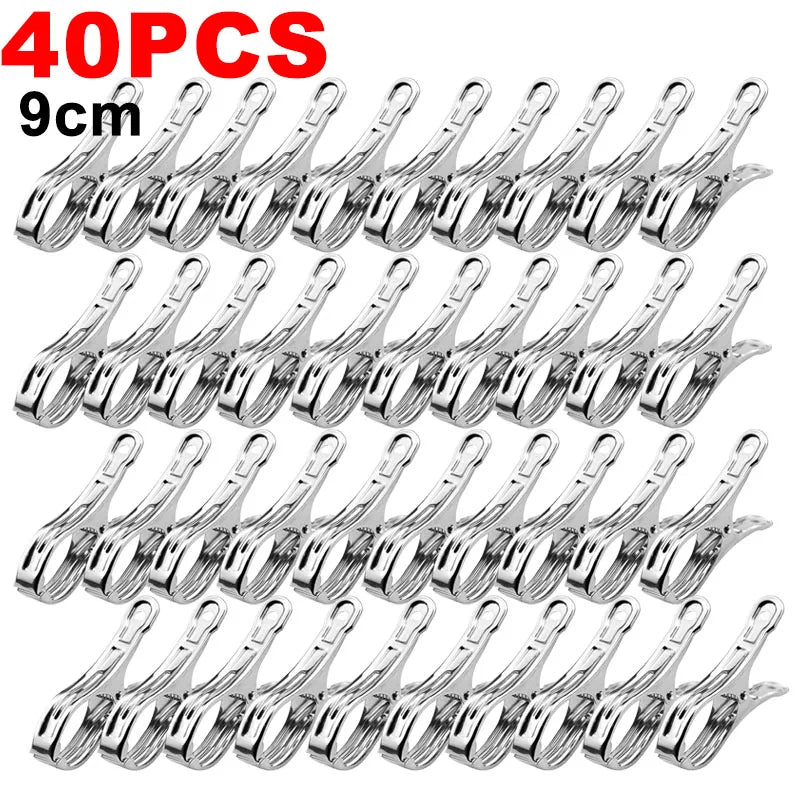 Stainless Steel Clothespins – 100 Pack Windproof Laundry Pegs Laundry Clothespins Babs 9cm-40pcs