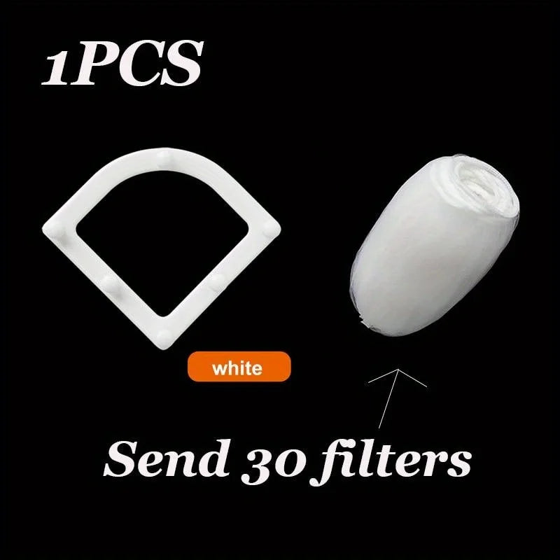 Triangle Sink Drain Rack + 30 Filter Bags – Anti-Clog Sink Drain Filter Babs White