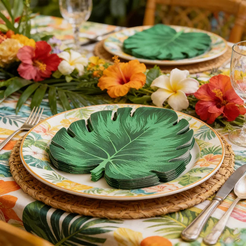 20-Pack Palm Leaf Paper Napkins | Hawaiian Luau Party Decor Party Paper Napkins Babs