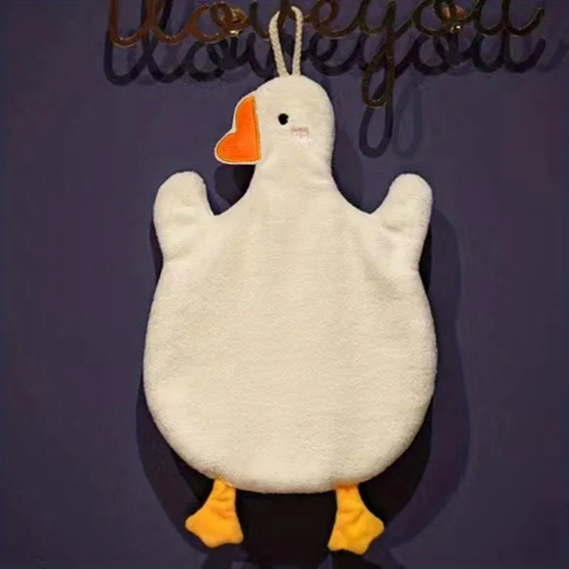 Cartoon Duck Hanging Hand Towels – Kitchen & Bathroom Décor Decorative Hand Towel Babs White