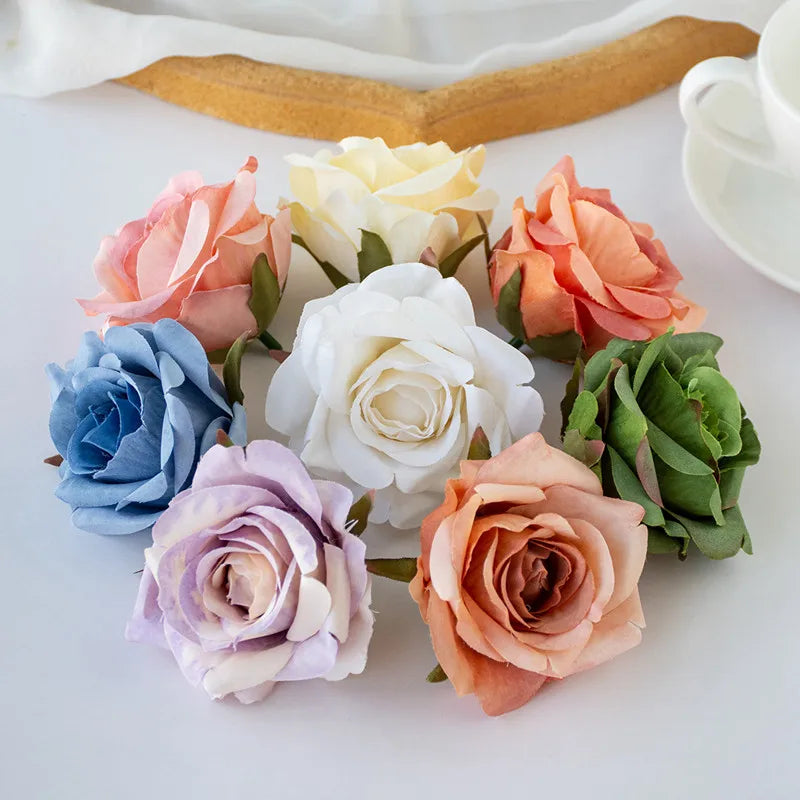 10 Pcs Silk Artificial Rose Heads – Wedding & Home Décor Artificial Silk Flowers Babs