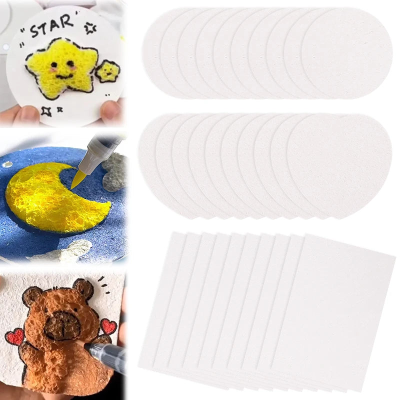 3D Magic Foam Texture Painting Paper Set with Water Brush Kids Art Craft Set Babs