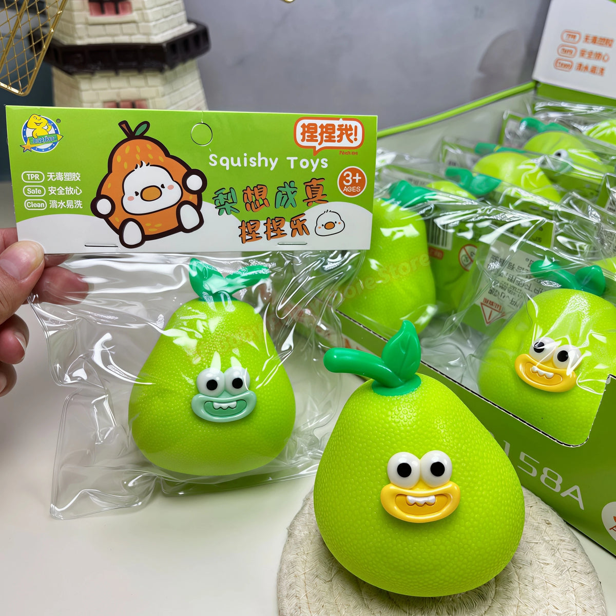 Pear Fruit Squishy Squeeze Pendant – Fidget & Office Decor Squishy Fidget Toy Babs