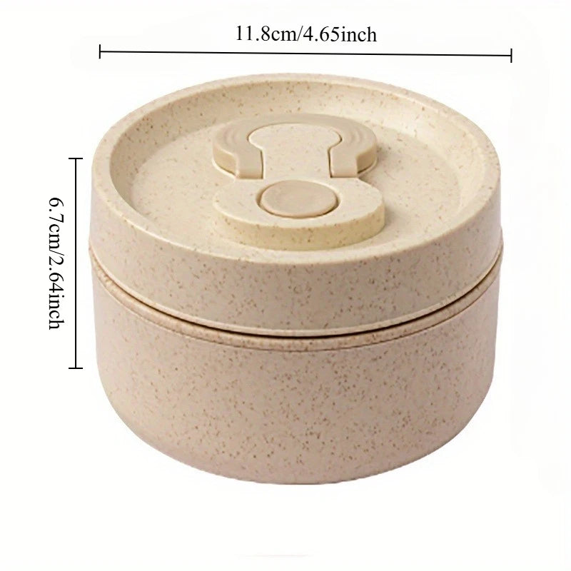 Babs Kids Lunch Box with Lid – 450ml Microwaveable Round Kids Lunch Box Babs Beige