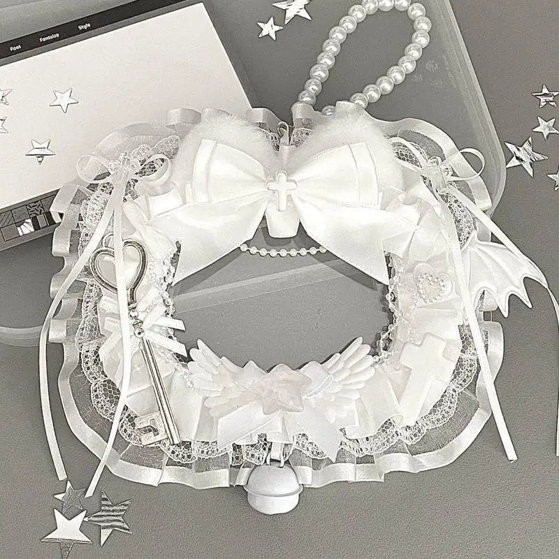 Lolita Photocard Holder – Satin Ribbon, Lace & Alloy Charms Photocard Display Holder Babs A7