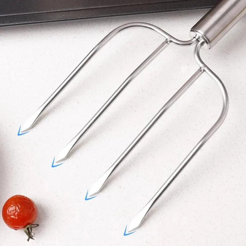 4-Prong Stainless Steel BBQ Fork – Turkey, Lamb & Steak BBQ Roasting Fork Babs