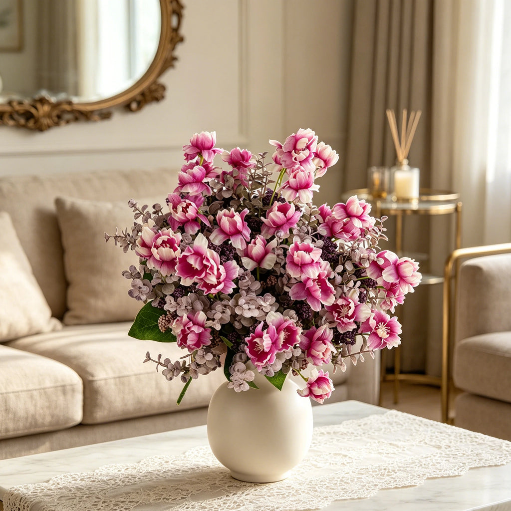 Silk Camellia Artificial Flower Bouquet – Wedding & Home Décor Artificial Flower Bouquet Babs