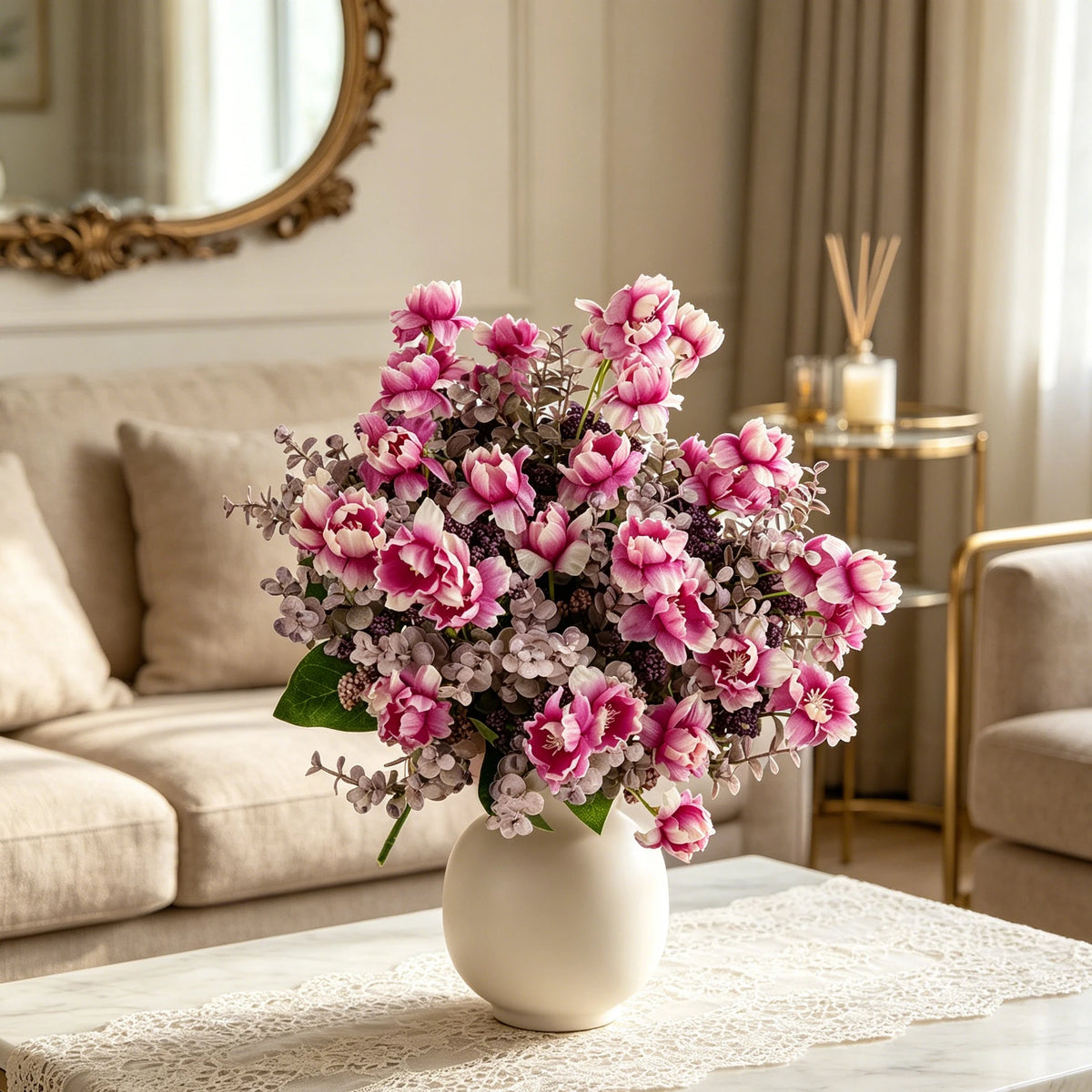Silk Camellia Artificial Flower Bouquet – Wedding & Home Décor Artificial Flower Bouquet Babs