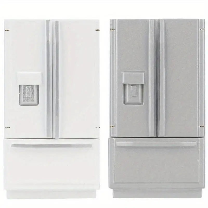 Miniature White Wooden Refrigerator Figurine – Handmade Décor Miniature Wood Figurine Babs
