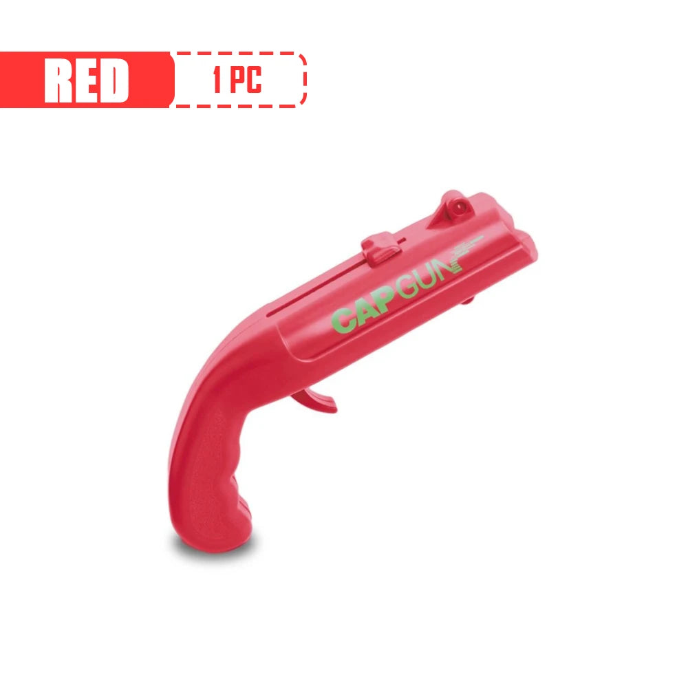 Cap Gun Bottle Opener – Fun Party Bar Tool | Stainless Steel Novelty Bottle Opener Babs red 1pc