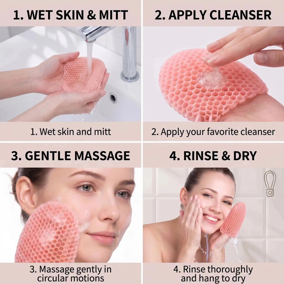 Honeycomb Exfoliating Shower Finger Caps | Multi-Color, Safe Exfoliating Finger Caps Babs