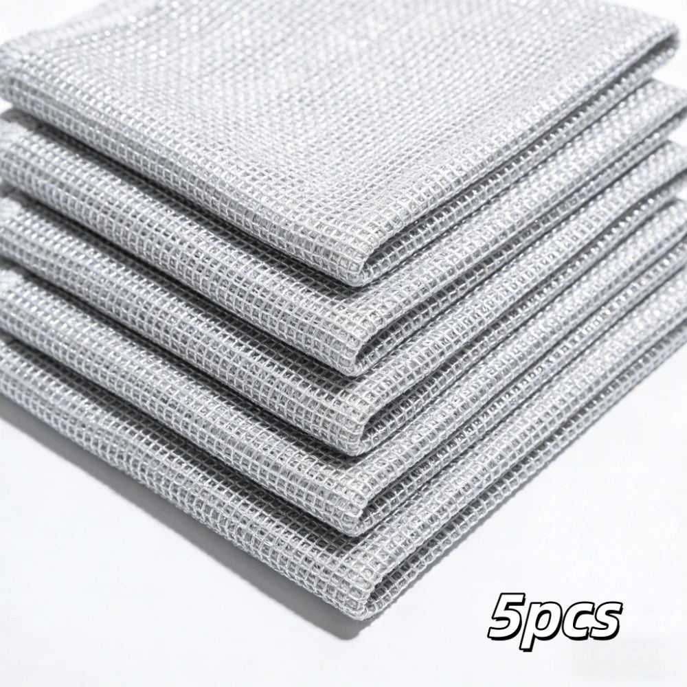 Double-Sided Metal Wire Scrubber Cloth – Kitchen Scouring Pad Kitchen Scouring Pad Babs Double Layer 5pcs