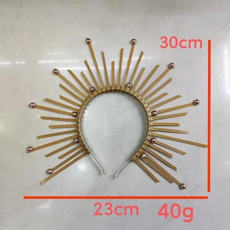Golden Star Goddess Spiked Crown Headband – Cosplay & Party Costume Crown Headband Babs