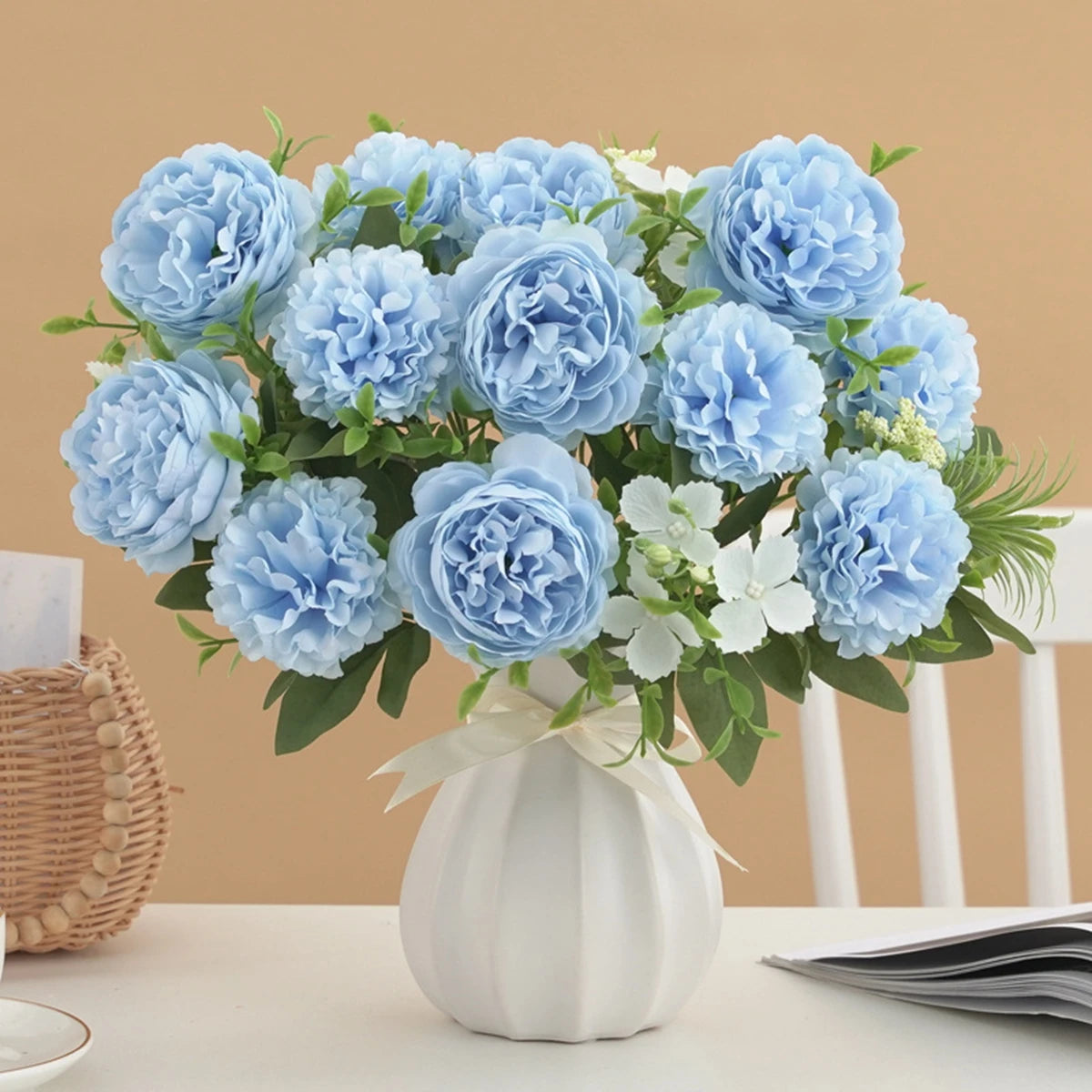 5-Fork Silk Artificial Flower Bouquet – Wedding & Home Decor Artificial Flower Bouquet Babs