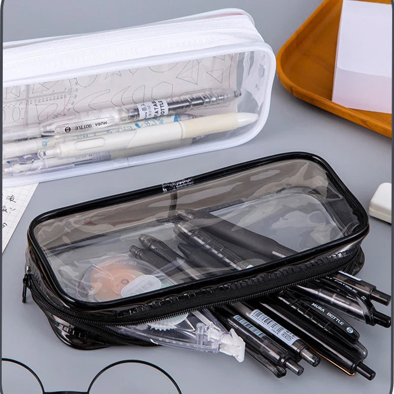 Waterproof Transparent Pencil Case – Large Capacity PVC Zipper Bag Transparent Pencil Case Babs