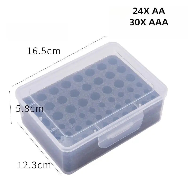 AA AAA Battery Storage Organizer Box – 54-Cell Holder Battery Storage Organizer Babs