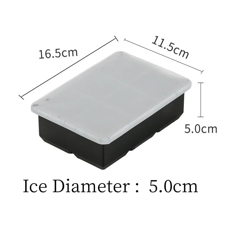 Silicone Ice Cube Mold & Ice Ball Maker – 4/6/8/15 Compartments Silicone Ice Mold Babs 6Grid-Square-cover