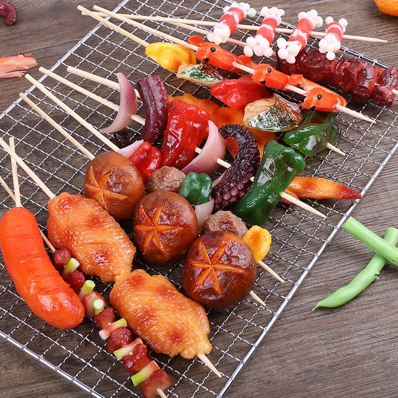 Realistic Fake BBQ Skewer Model – Display Prop & Home Decor Fake Food Prop Babs