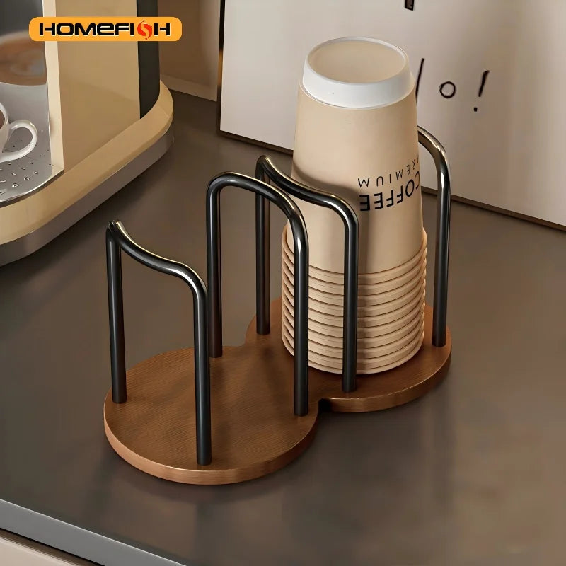 Wooden Mug Display Stand & Cup Holder with Storage Rack Mug Display Stand Babs