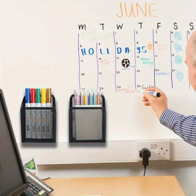 Magnetic Mesh Pen Holder – Strong Magnet Whiteboard Storage Box Magnetic Desk Organizer Babs