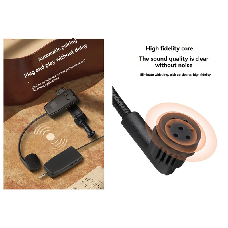 2.4G Wireless Clip-On Mic System for Violin, Cello & Guitar Wireless Microphone System Babs