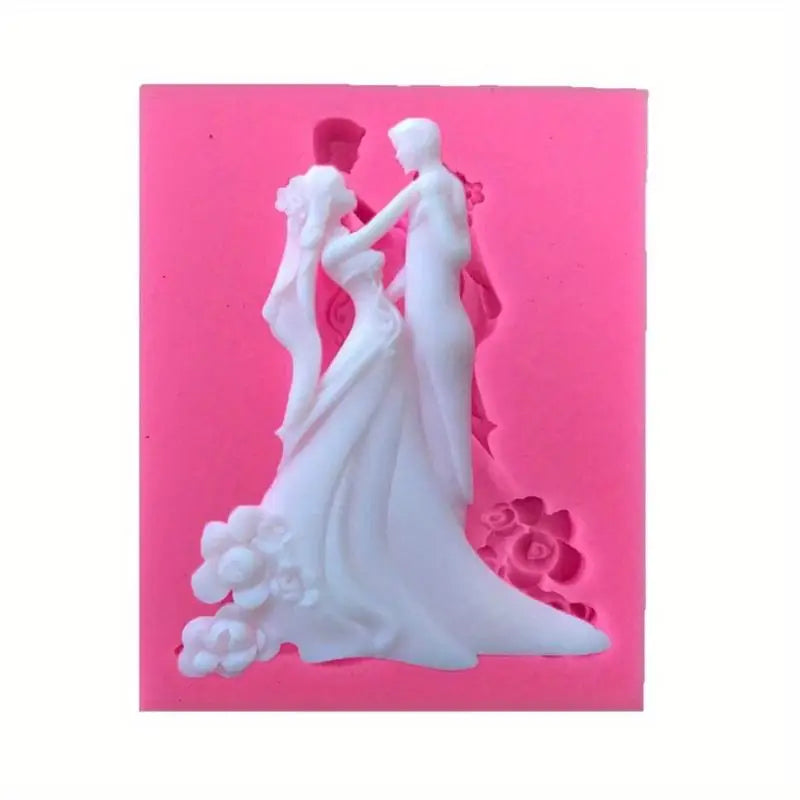 Bride & Groom Silicone Fondant Mold – Wedding Cake Decoration Silicone Baking Mold Babs