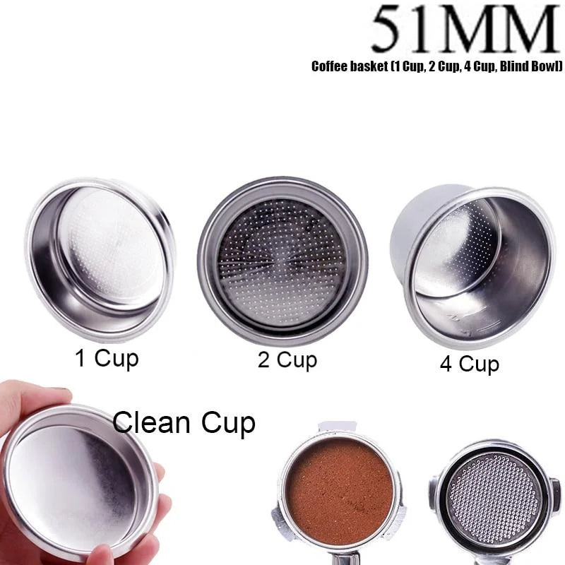 51mm Coffee Filter Basket & Dosing Ring – 304 Stainless Steel Coffee Filter Basket Babs