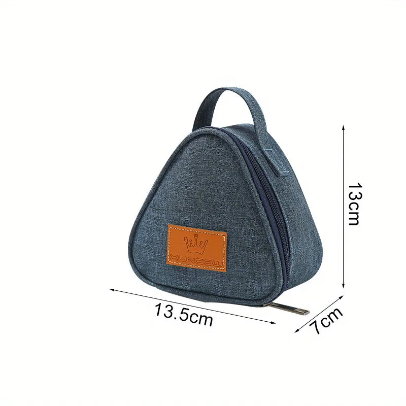 Triangular Insulated Rice Ball Lunch Bag – Aluminum Foil Oxford Insulated Lunch Bag Babs navy blue
