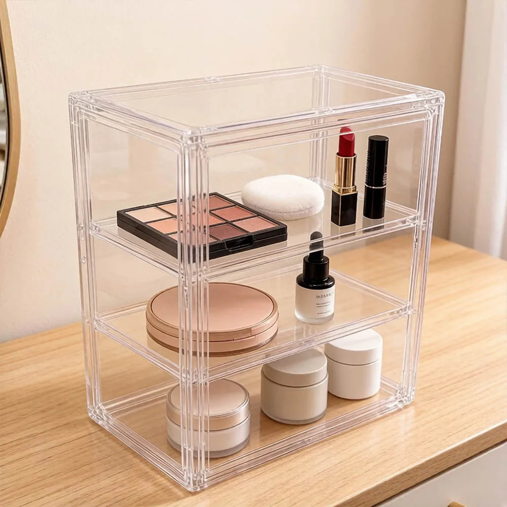 Clear Stackable Storage Box Magnetic Lid – Display Organizer Display Storage Box Babs