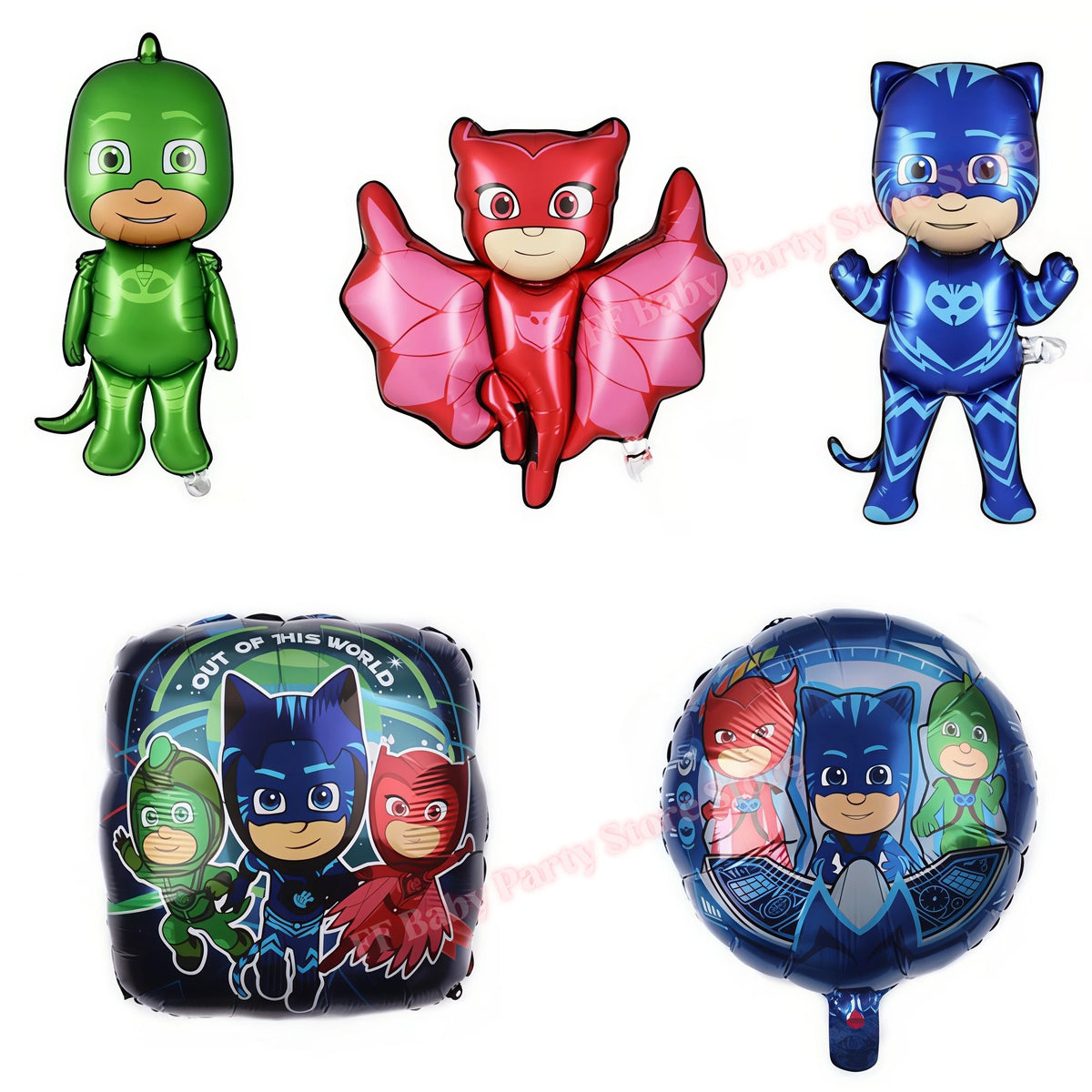 Superhero Birthday Party Supplies – Plates, Cups, Balloons & Banner Party Decoration Set Babs 5pcs balloons