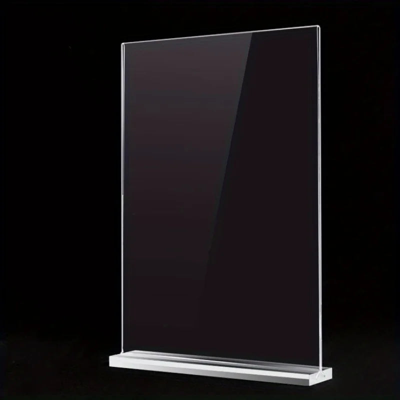 Acrylic Double-Sided T-Type Menu & Letter Board Display Stand Sign Holder Stand Babs