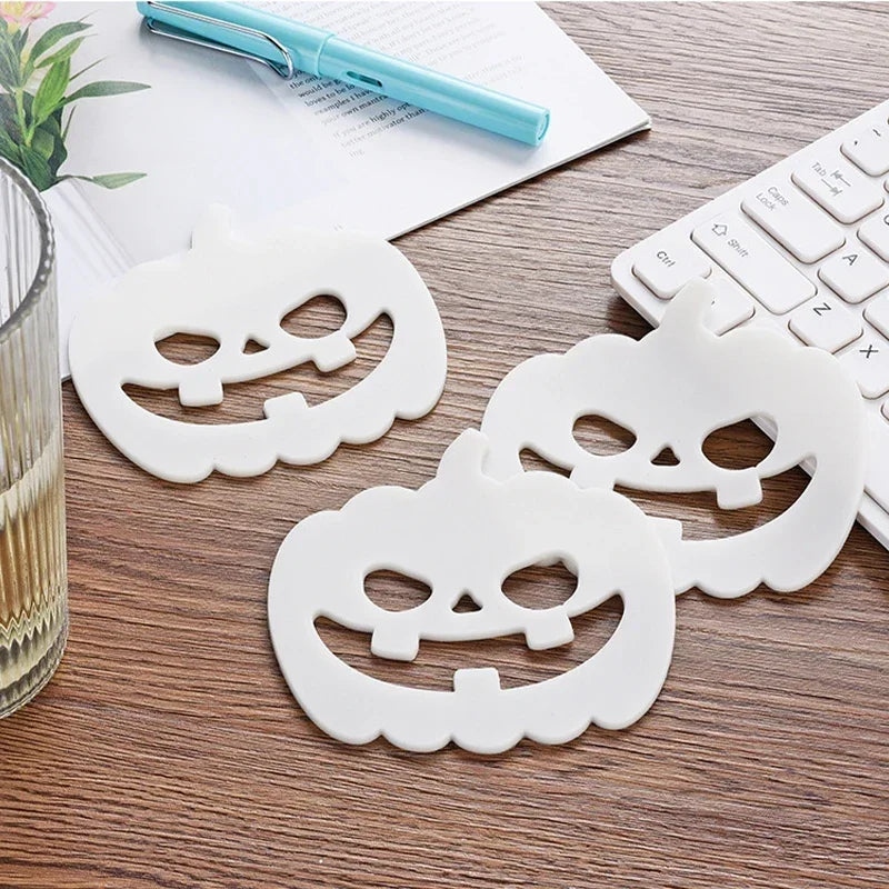 Glow-in-the-Dark Halloween Coasters – Pumpkin Spider Web Set Halloween Coaster Set Babs