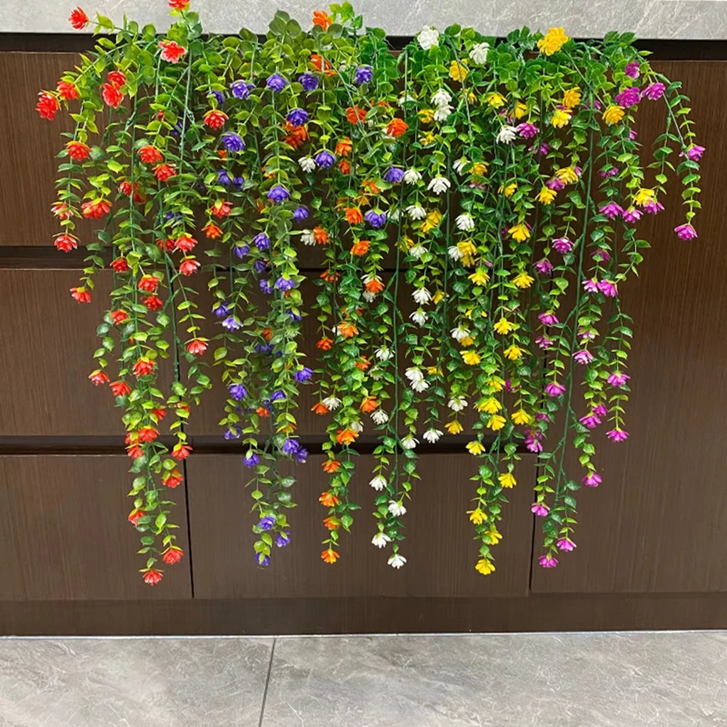 4-Pack UV Resistant Artificial Eucalyptus Hanging Vines Decor Artificial Hanging Vines Babs