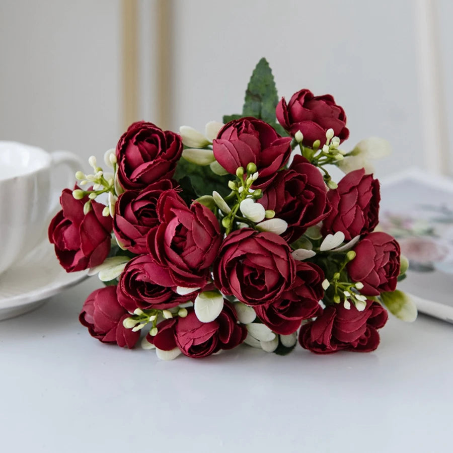 Silk Rose Artificial Flowers for Wedding, Home & Party Décor Artificial Silk Flowers Babs Red 1 PC