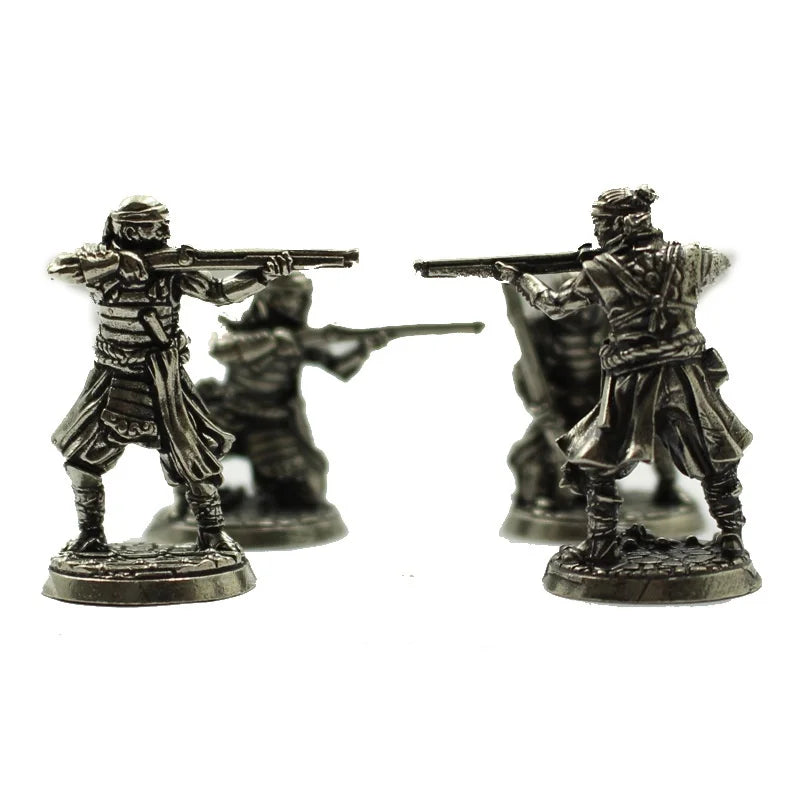 Pure Copper Samurai Musketeer Figure | Japanese Shogunate Model Collectible Metal Figure Babs