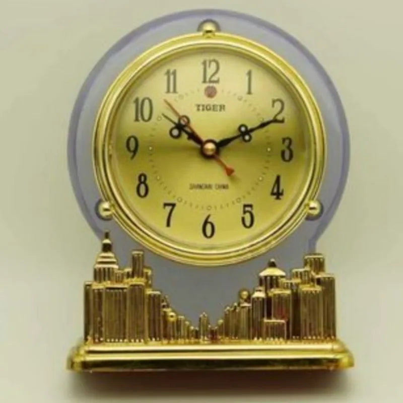 Retro Gold Metal Desk Clock – Antique Tabletop Home Décor Decorative Desk Clock Babs City