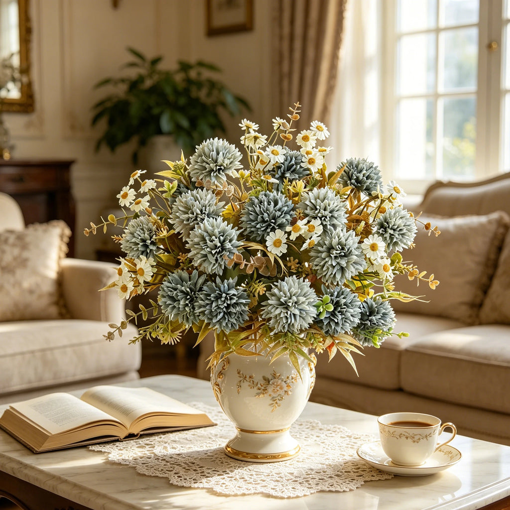 Silk Chrysanthemum Artificial Flowers – Wedding & Home Décor Artificial Flower Bouquet Babs