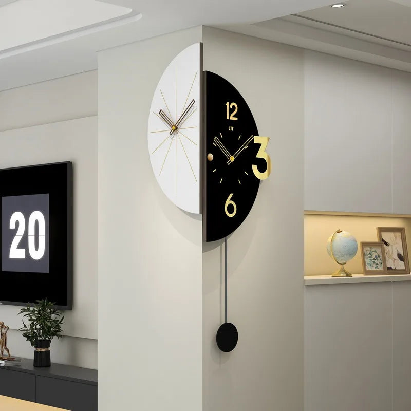 Modern Double-Sided Corner Wall Clock – Silent Minimalist Corner Wall Clock Babs