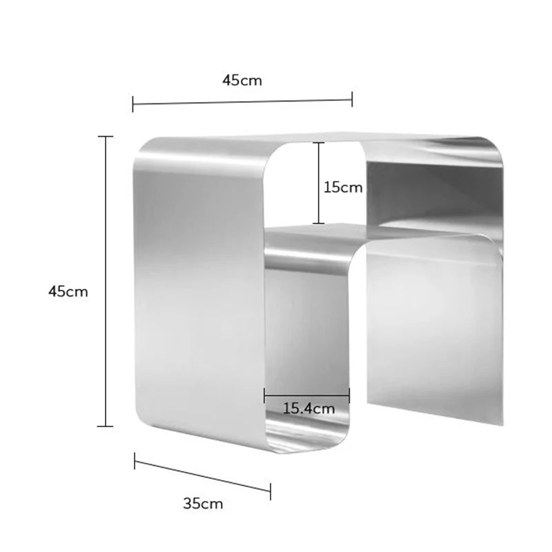 Modern Minimalist Stainless Steel Coffee & Side Table Coffee Side Table Babs Stainless Steel