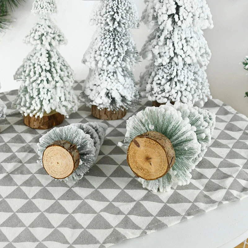 Mini Snow Pine Christmas Tree Ornaments – Desktop Xmas Decor Christmas Tree Ornament Babs