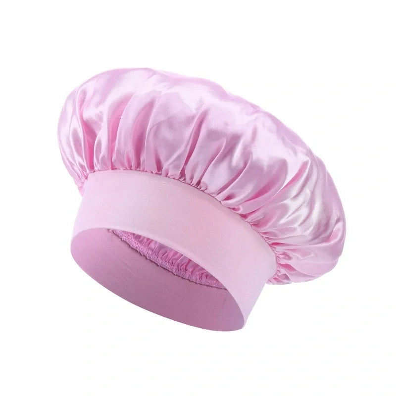 Satin Sleep Bonnet – Double Layer Elastic Cap for Curly Hair Satin Sleep Bonnet Babs Pink
