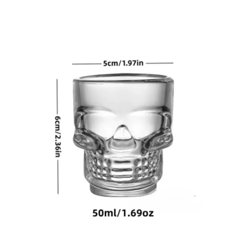Skull Head Shot Glass – Crystal Clear 1.5oz Party Bar Cup Novelty Shot Glass Babs
