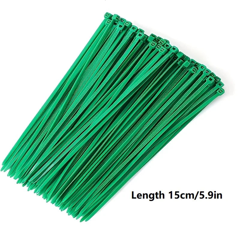 100pcs Nylon Self-Locking Garden Zip Ties – Plant Support Garden Plant Ties Babs Length 15cm