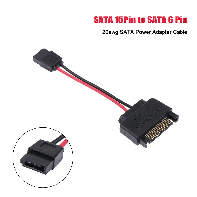 SATA 15-Pin to 6-Pin Slimline Power Adapter Cable – Optical Drive Power Adapter Cable Babs Default Title