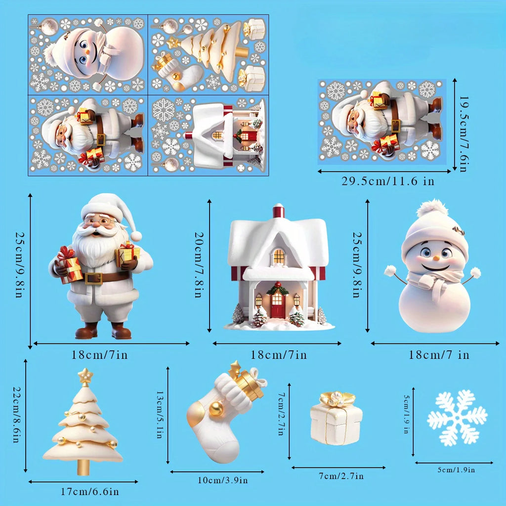 113 Christmas Snowflake Static Window Clings | Holiday Decor Holiday Window Clings Babs