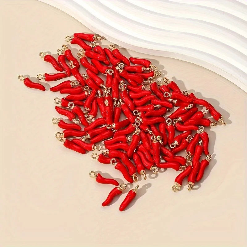 3D Red Chili Stainless Steel Charms for DIY Jewelry Making DIY Jewelry Charms Babs