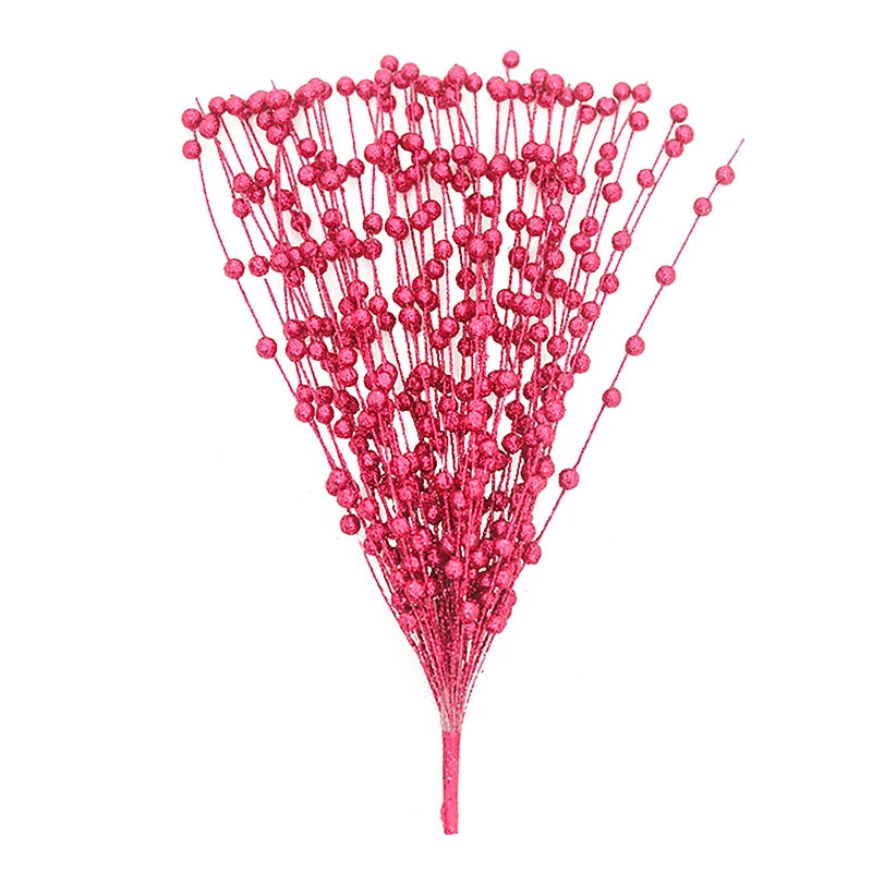 Glitter Christmas Berry Artificial Foam Flower Stem | DIY Décor Artificial Flower Stem Babs Rose Red